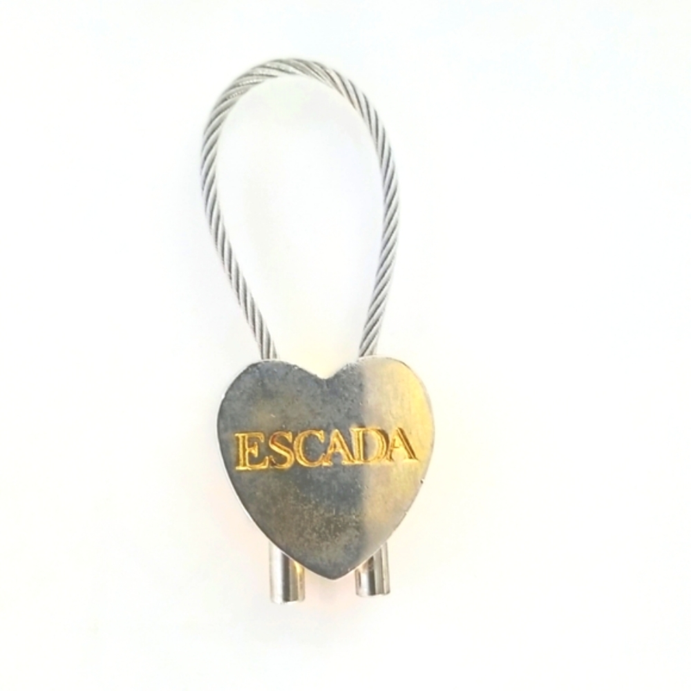 Escada Golden Heart White Metal Key Ring